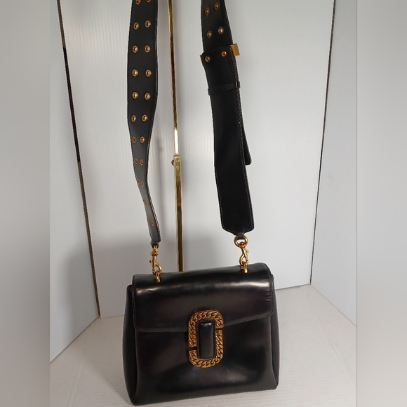Marc Jacobs St.Marc Black  Leather handbag * * Made in Italy * - Picture 8 of 14